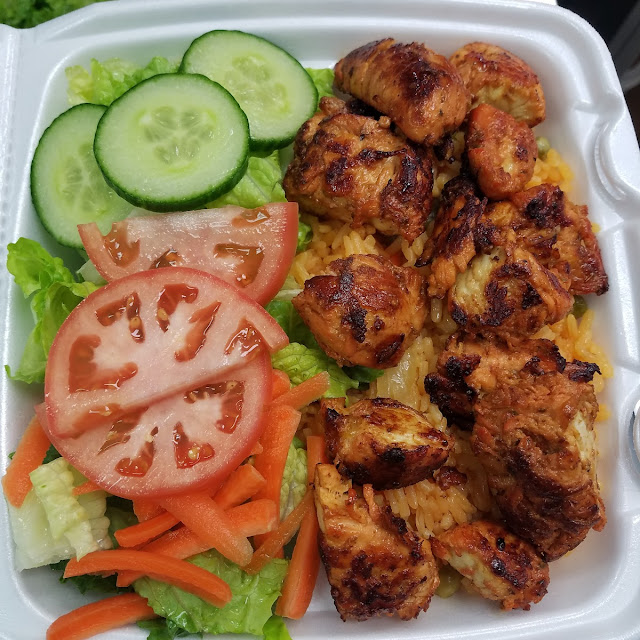Chicken Kebab with Rice & Salad
