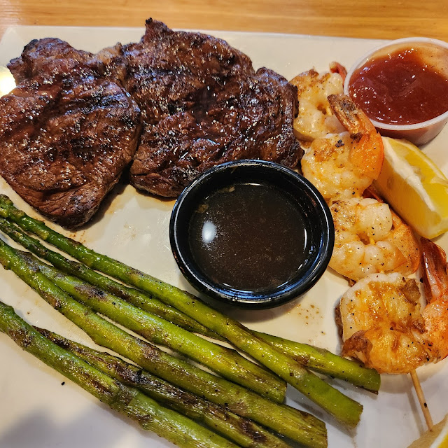Steak and Grilled Shrimp