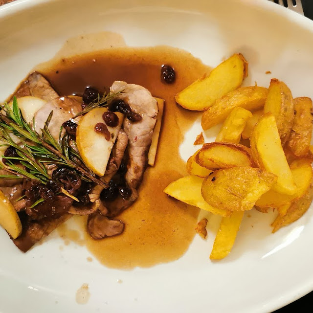 Arista Al Forno In Agrodolce Con Mela E Uvetta Con Patate Alla Maniera Di Andrea