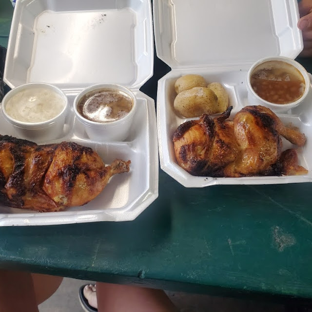Dan's BBQ Chicken with Baked Beans and Salt Potatoes