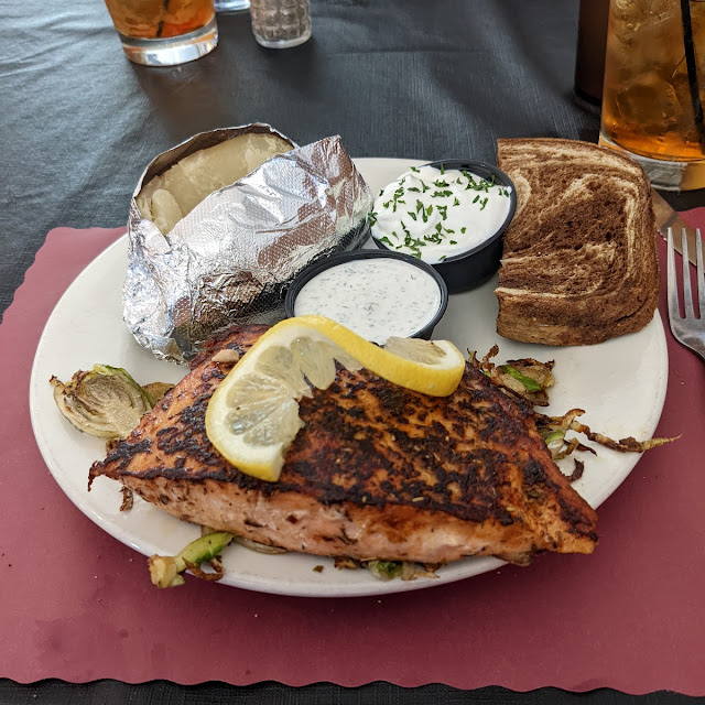 Blackened Salmon with Shaved Brussels Sprouts