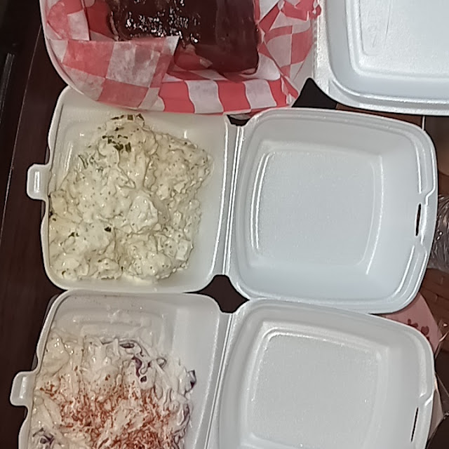 Smoked BBQ Ribs Potato Salad Cole Slaw Mac and Cheese