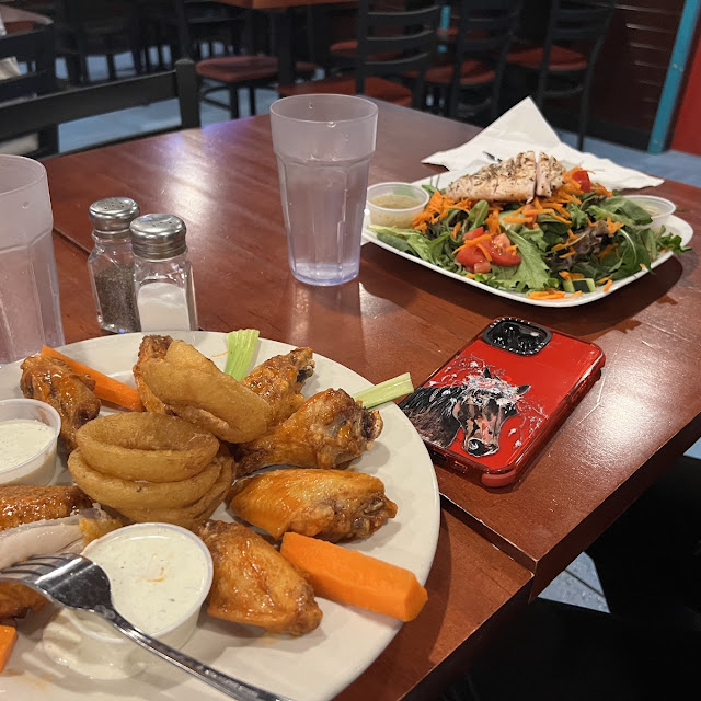 Hot Wings and House Salad