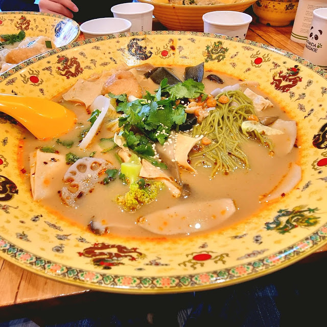 Mixed Vegetables Tofu Skins Noodles and Vegetarian Soup Base