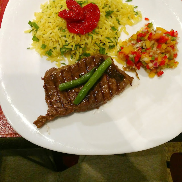 Arroz Carne Com Vagem E Vinagrete