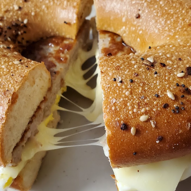 Sausage Egg and Cheese Bagel Sandwich