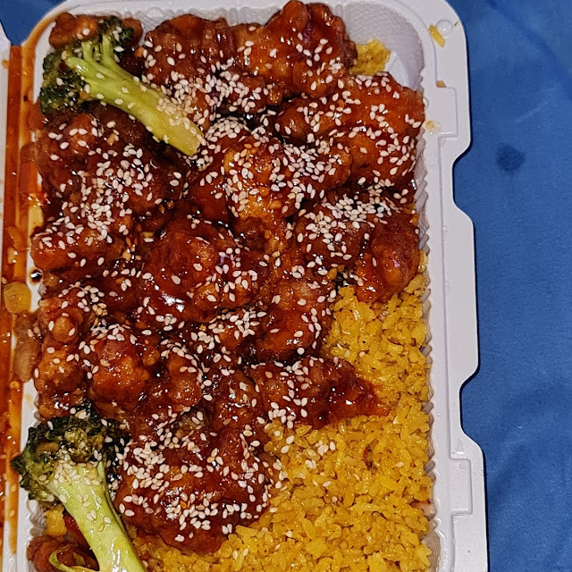 Cantonese Pineapple Sesame Chicken with Fried Rice