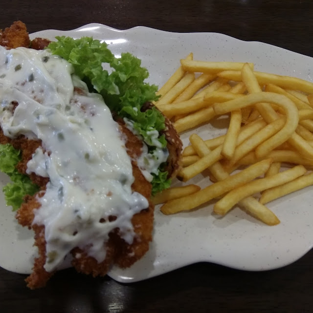 Fish Fillet Burger and Fries