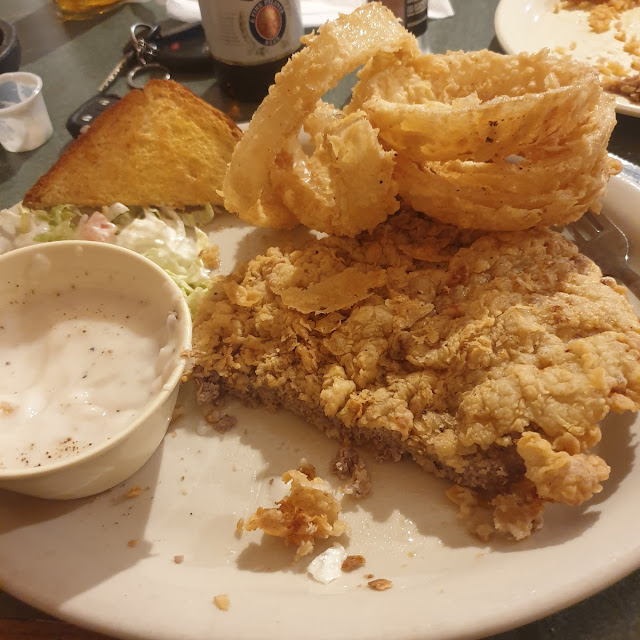Chicken Fried Steak with Onion Rings
