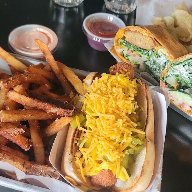 Hot Dog and Veggie Wrap