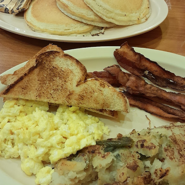 Hot Cakes 2 Eggs & Bacon or Ham or Sausage