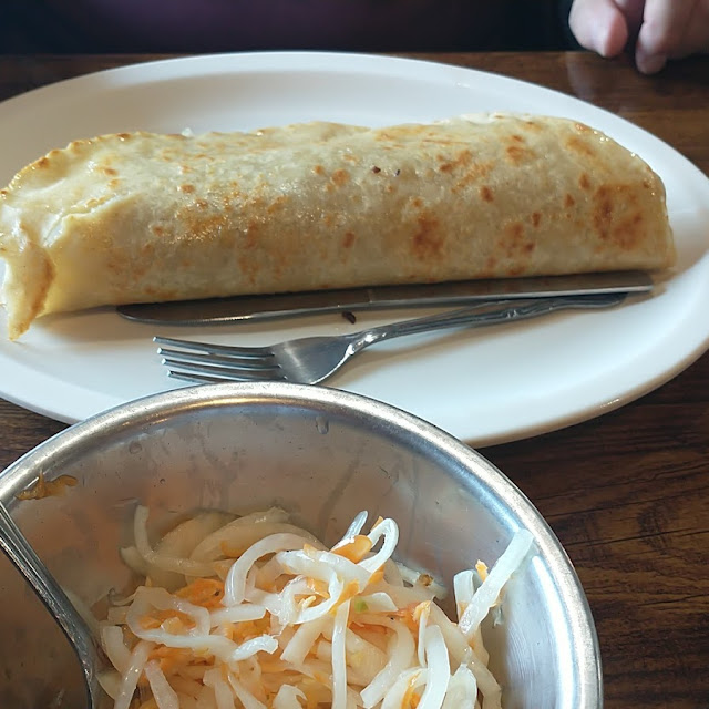 Carne Asada Quesadilla and Onion Habanero Slaw