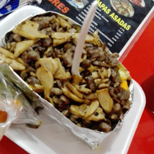Papa Con Carne Y Champiñones