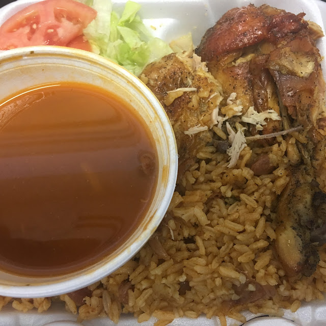 Chicken Rice and Beans with Salad