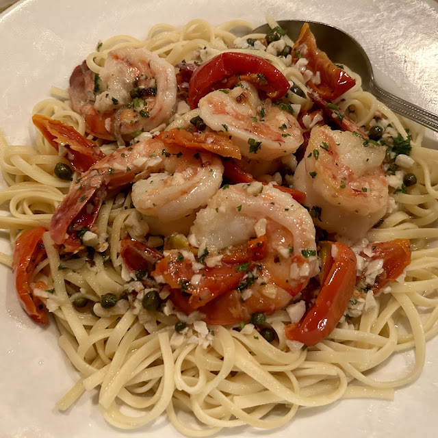 Shrimp Scampi over Linguine