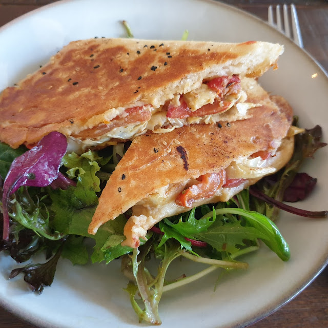 Turkish Bread with Pickled Veg Hummus and Salad