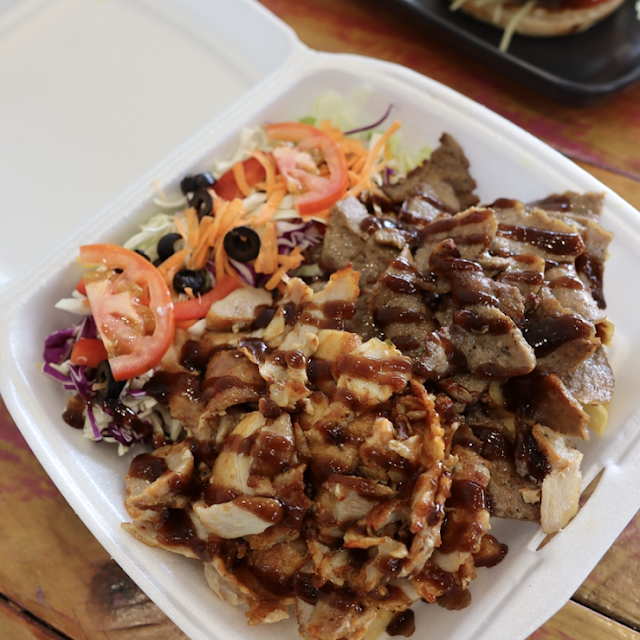 Meat Chips and Salad