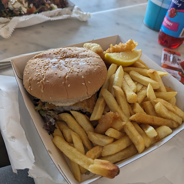 Fish Burger and Fries