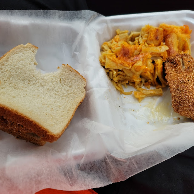 Flounder Sandwich and Baked Mac and Cheese