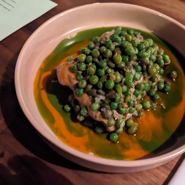 Kumara with Marmite Cream and Peas
