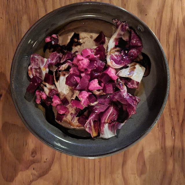 Baked Potato with Beet and Cauli Florets