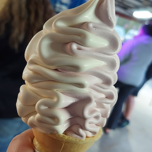 Peanut Butter and Raspberry Soft Serve Ice Cream