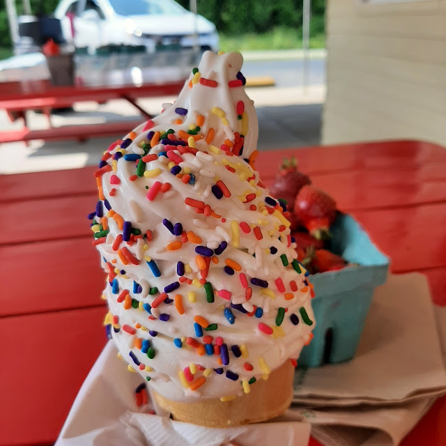 Small Vanilla Cone with Sprinkles