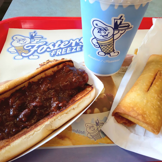 Chili Dog and Deep Fried Burrito