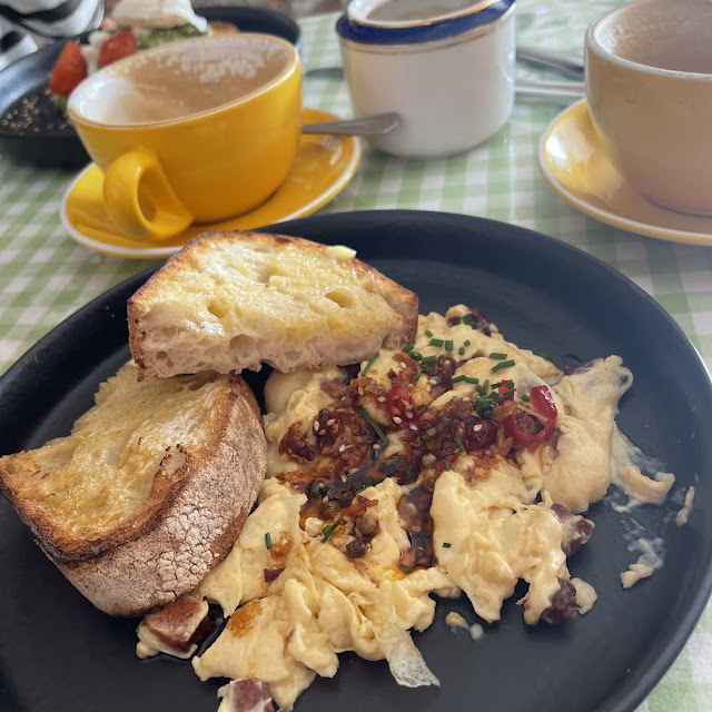 Chilli Scrambled Eggs and Sourdough