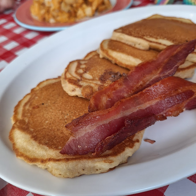 Happy Cakes with Chocolate Chips and Bacon