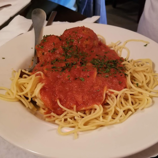 Chicken Parm over Linguine