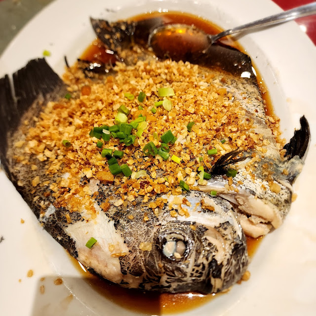 Steamed Tiger Grouper with Crispy Soybean Crumbs