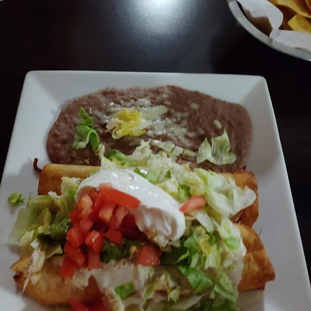 Chimichanga Dinner with Beans and Cheese
