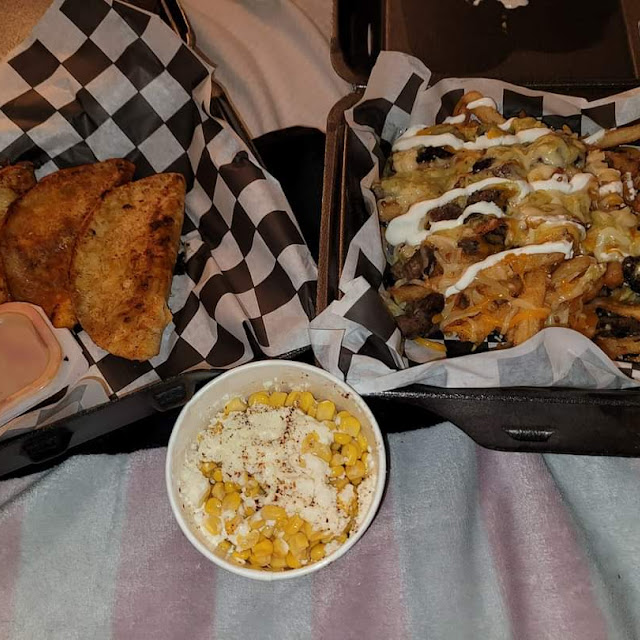 Birria Tacos Carne Asada Fries and Elote