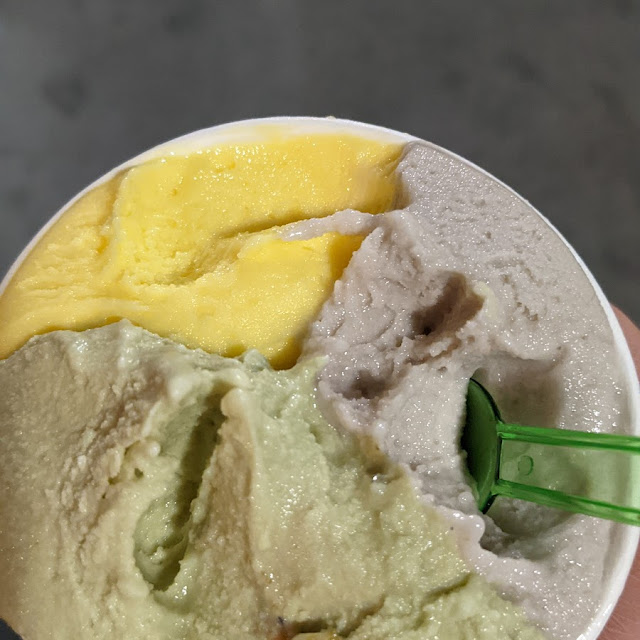 Pistachio Banana and Mango Gelato
