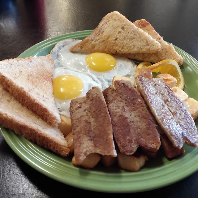 Eggs Hash Browns and Toast