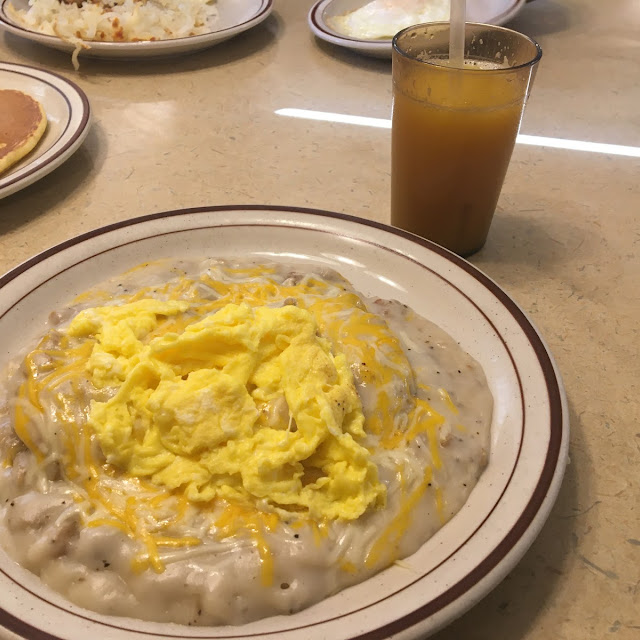 Sausage Biscuit and Gravy with Scrambled Eggs