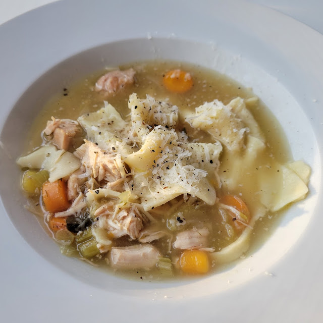 Chicken Noodle Soup with House Made Fresh Pasta Ribbons