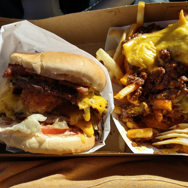 Grizzly Burger and Chilli Cheese Fries