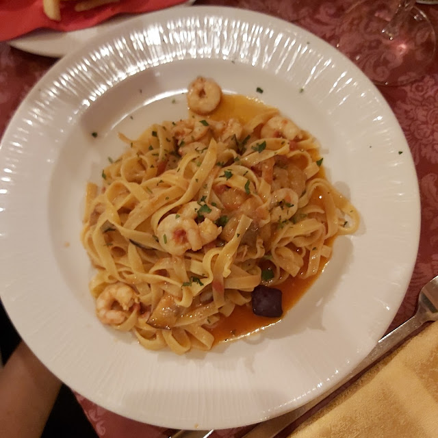Tagliatelle Melanzane E Gamberetti