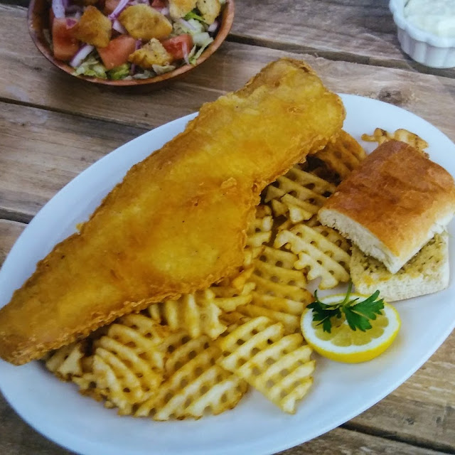 Fried Haddock with Waffle Fries