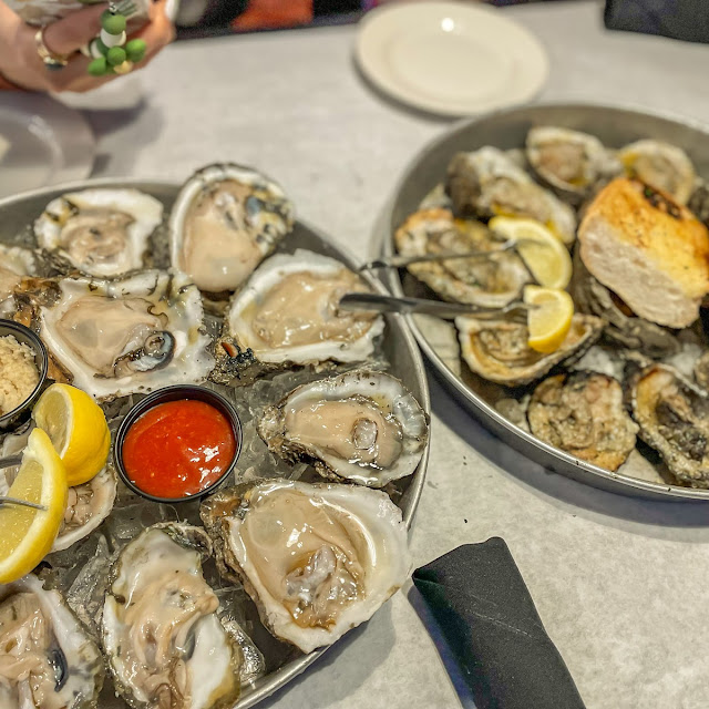 Raw Oysters on the Half Shell and Chargrilled Oysters