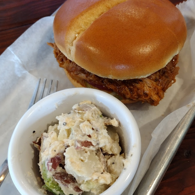 Pulled Pork Sandwich with Loaded Potato Salad