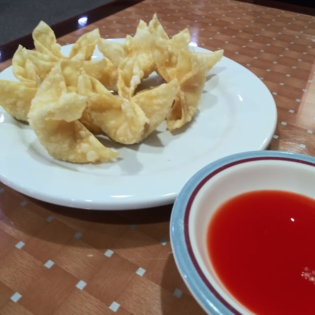 Crab Rangoon and Beef with Broccoli
