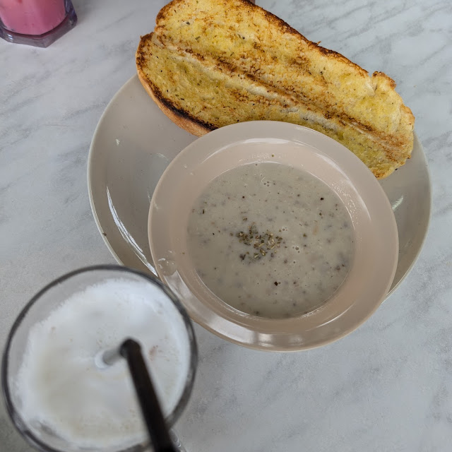 Mushroom Soup Garlic Baguette