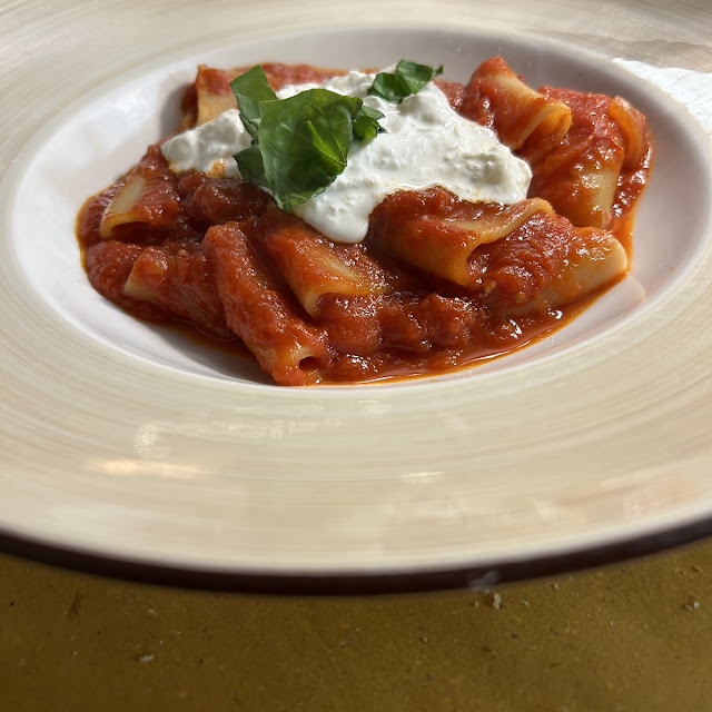 Pacchero With Tomato Sauce Basil And Buffalo Mozzarella Cream