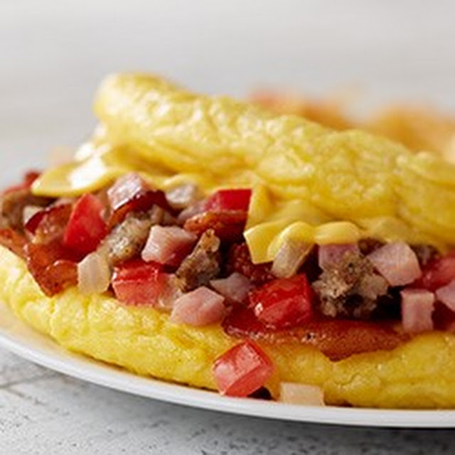 Mega Bacon and Cheese Omelet
