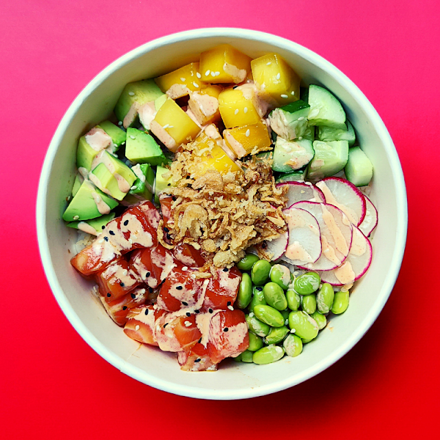 spicy salmon bowl - สไปซี่แซลมอนโบลว์