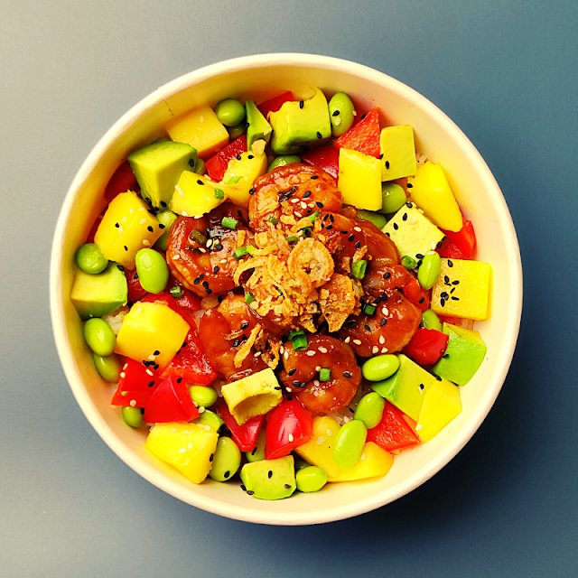 garlic shrimp tropical bowl - กาลิคชริ้มทรอปิคอลโบลว์