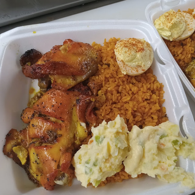 Pollo Asado Y Arroz Con Gandules Roast Chicken with Puerto Rican Rice